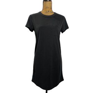 Lou & Gray For LOFT XXS Dress Charcoal Gray U Shape Hem Pocket Casual Cozy NWT